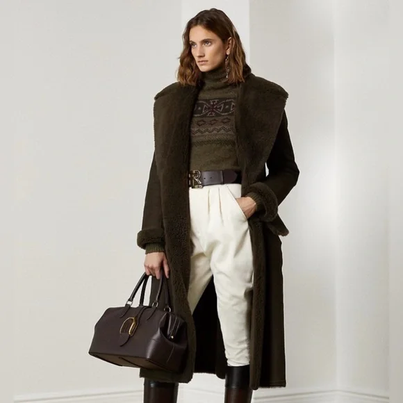 Ralph Lauren Purple Label Wilmer Reversible Shearling Coat - Picture 4 of 11